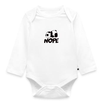 Not panda today - Organic Longsleeve Baby Bodysuit - white - Front