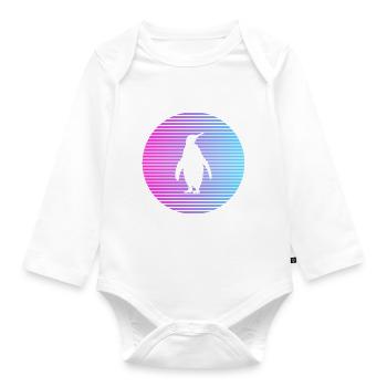 Pinguin - Baby Bio-Langarm-Body - Weiß - Vorne