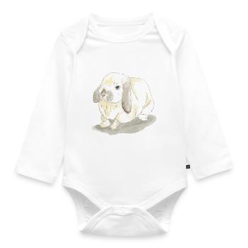 Rabbits - Organic Longsleeve Baby Bodysuit - white - Front