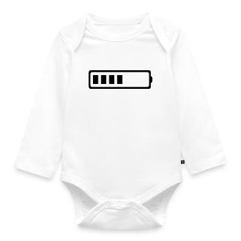 BATTERY 4 BATONS - Organic Longsleeve Baby Bodysuit - white - Front