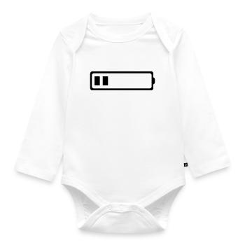 BATTERY 2 BATONS - Organic Longsleeve Baby Bodysuit - white - Front