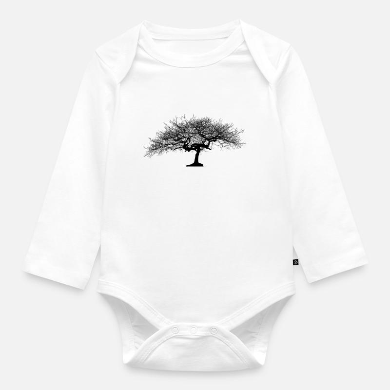 Bel arbre - Body Bébé bio manches longues - blanc