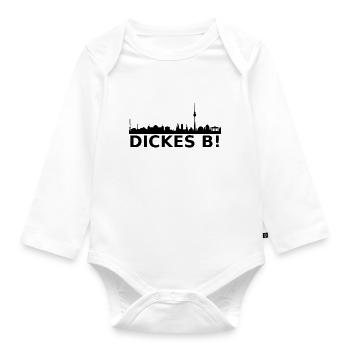 BERLIN Skyline - DICKES B! - Organic Longsleeve Baby Bodysuit - white - Front
