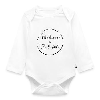 Bricoleuse et cuisinière - Body Bébé bio manches longues - blanc - Devant