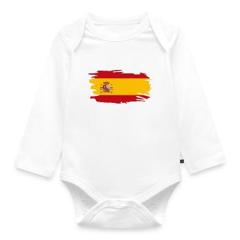 Drapeau espagnol - Body Bébé bio manches longues - blanc - Devant