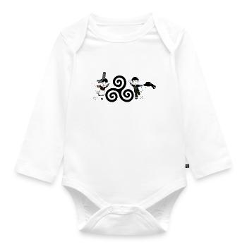 Bretonische Zeichen Triskel - Baby Bio-Langarm-Body - Weiß - Vorne