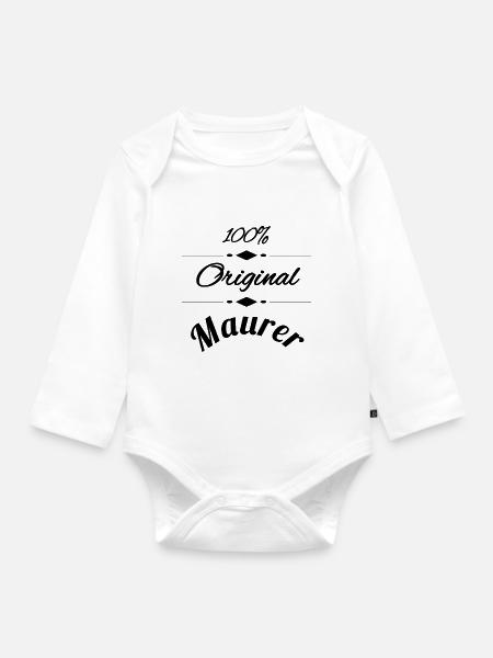 Maurer - Baby Bio-Langarm-Body - Weiß