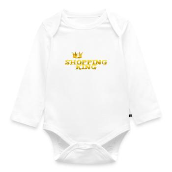 Shopping King - Organic Longsleeve Baby Bodysuit - white - Front