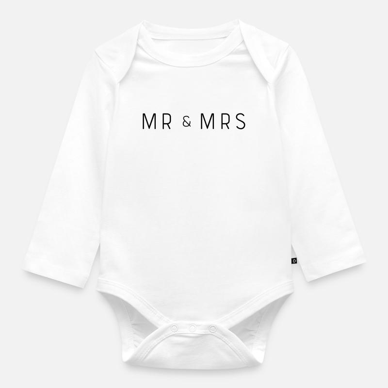Mr and Mrs - Body Bébé bio manches longues - blanc