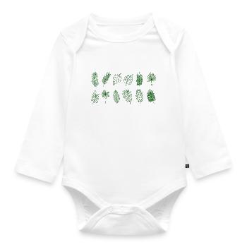 Feuilles de palmier - Body Bébé bio manches longues - blanc - Devant