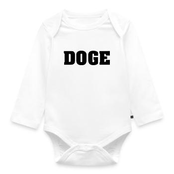 Doge Münze Krypto - Baby Bio-Langarm-Body - Weiß - Vorne