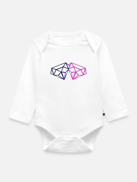 diamonds - Body Bébé bio manches longues - blanc