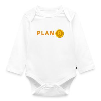 Bitcoin Plan B - Organic Longsleeve Baby Bodysuit - white - Front