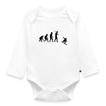 Snowboard Snowboarder - Baby Bio-Langarm-Body - Weiß - Vorne