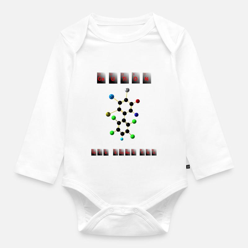 Caution - Body Bébé bio manches longues - blanc