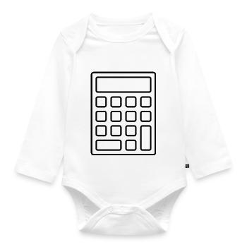 Calculator - Organic Longsleeve Baby Bodysuit - white - Front