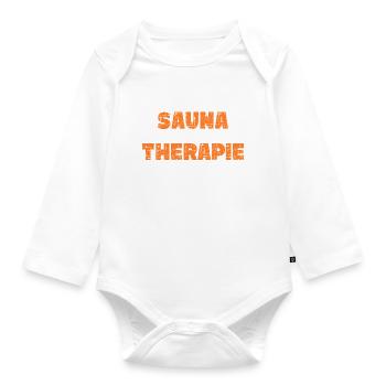 Sauna ist meine Therapie - Baby Bio-Langarm-Body - Weiß - Vorne