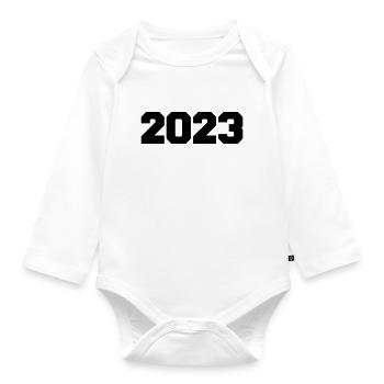 2023 - Organic Longsleeve Baby Bodysuit - white - Front