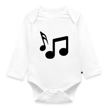 Musiknoten zeichen - Baby Bio-Langarm-Body - Weiß - Vorne