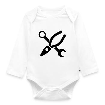 Pliers Icon - Organic Longsleeve Baby Bodysuit - white - Front