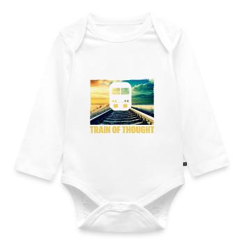 Zugführer Lokomotive Gleis Lustig Geschenkidee - Baby Bio-Langarm-Body - Weiß - Vorne