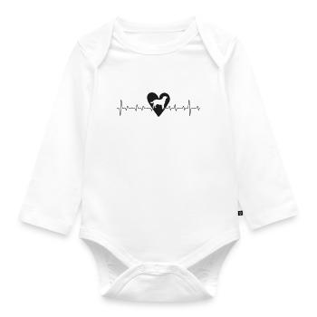 Labrador Herzlinie - Baby Bio-Langarm-Body - Weiß - Vorne