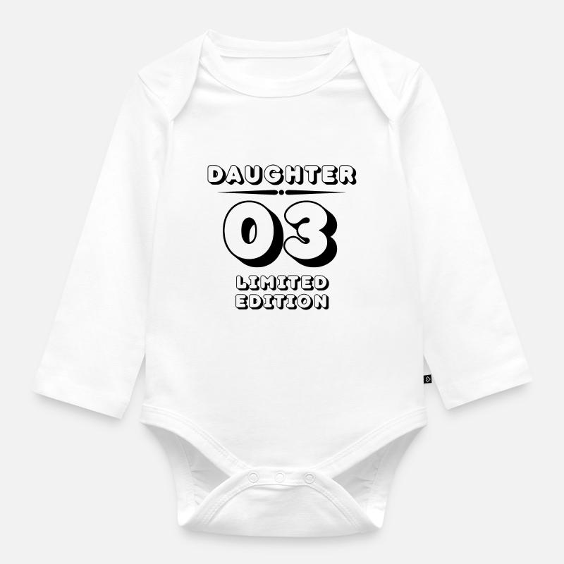 Fille 03 Édition Limitée - Body Bébé bio manches longues - blanc