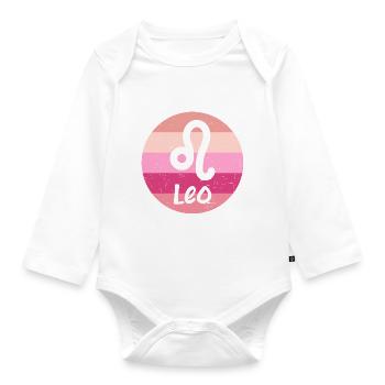 Sternzeichen Löwe - Baby Bio-Langarm-Body - Weiß - Vorne