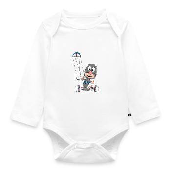 MAULWURF - KITE - KITER - KITEN - KITESURFER - Baby Bio-Langarm-Body - Weiß - Vorne