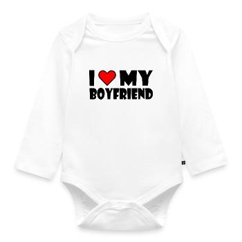 I love my boyfriend - Baby Bio-Langarm-Body - Weiß - Vorne