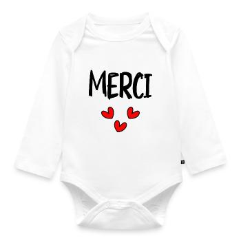 VIELEN DANK. DANKE. VIELEN DANK. JAHRESTAG. GEBURT. - Baby Bio-Langarm-Body - Weiß - Vorne