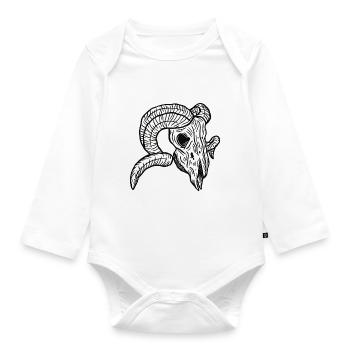 Skull Skeleton Skull Horror Halloween Gift - Organic Longsleeve Baby Bodysuit - white - Front