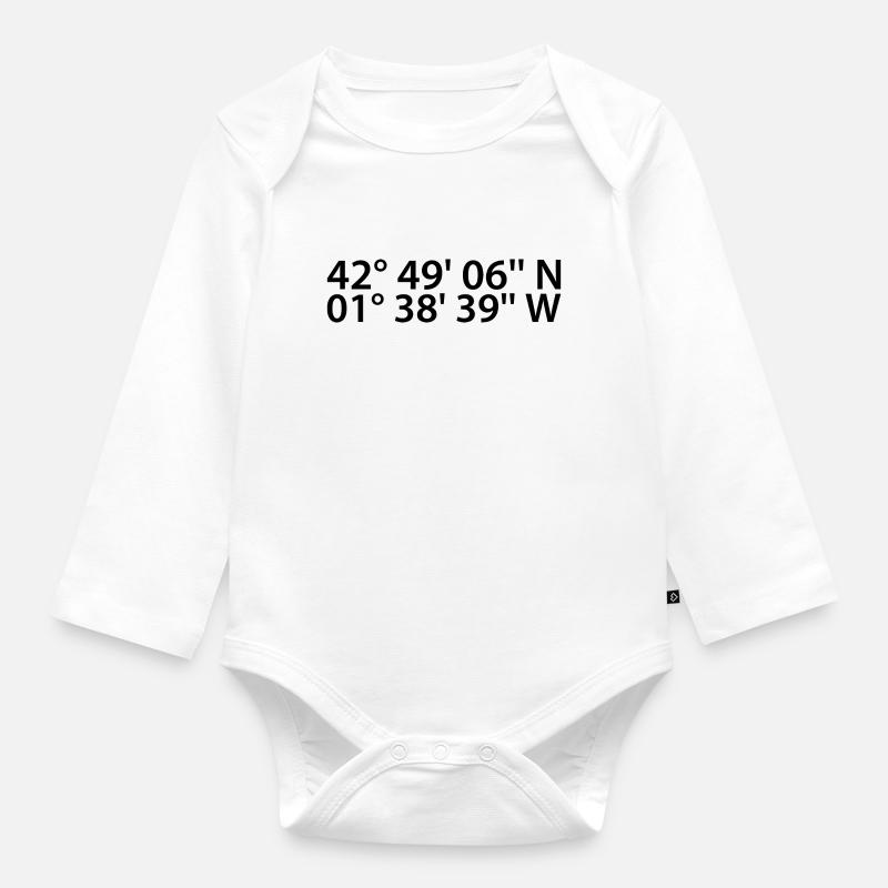 Coordonnées de Pampelune - Body Bébé bio manches longues - blanc