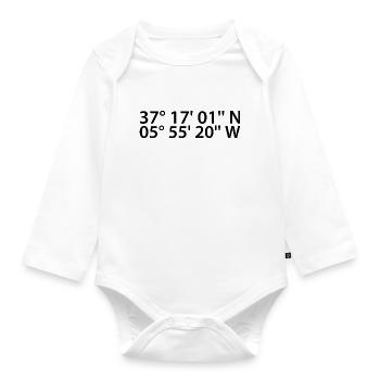 Dos Hermanas Koordinaten - Baby Bio-Langarm-Body - Weiß - Vorne