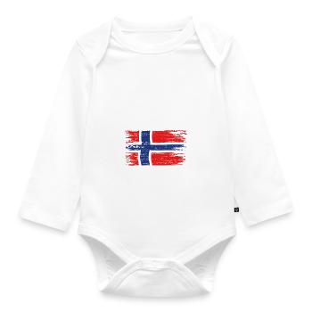 NORGE Nouveau - Angel Tour Norvège Personnalisable - Body Bébé bio manches longues - blanc - Devant