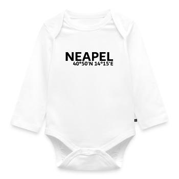 Naples coordinates - Organic Longsleeve Baby Bodysuit - white - Front