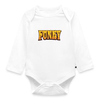 Funky Rétro - Body Bébé bio manches longues - blanc - Devant
