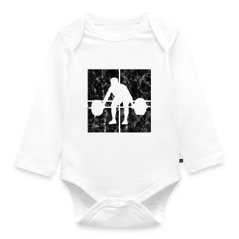 Musculation Bodybuilder GYM Fitnessstudio Retro - Body Bébé bio manches longues - blanc - Devant