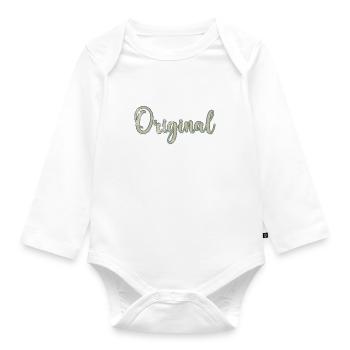 Cadeau d’anniversaire original - Body Bébé bio manches longues - blanc - Devant