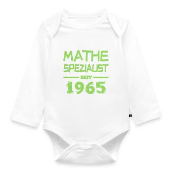 Mathe Mathespezialist 1965 - Baby Bio-Langarm-Body - Weiß - Vorne