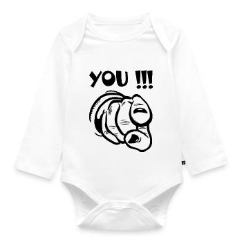 Hand YOU!!! - Baby Bio-Langarm-Body - Weiß - Vorne