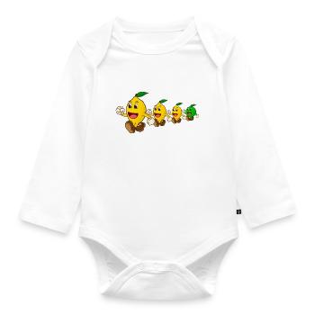 Zitronen Familie Entenmarsch mit einer Limette - Baby Bio-Langarm-Body - Weiß - Vorne