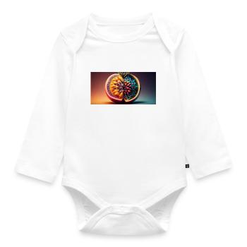 futuristisches Obst - Baby Bio-Langarm-Body - Weiß - Vorne