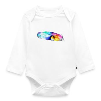Sportauto - Baby Bio-Langarm-Body - Weiß - Vorne