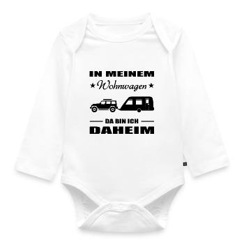 Camping - Baby Bio-Langarm-Body - Weiß - Vorne