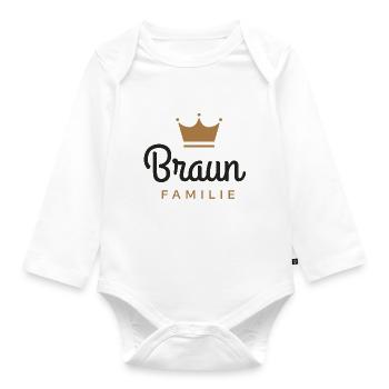 Braun-Familie - Baby Bio-Langarm-Body - Weiß - Vorne