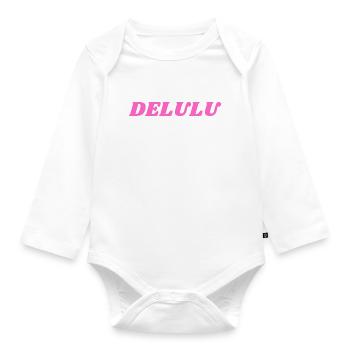 DELULU, Pink - Baby Bio-Langarm-Body - Weiß - Vorne