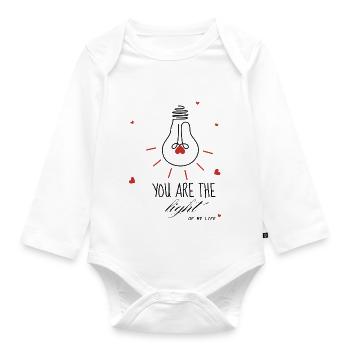 Du bist das Licht meiner Lebensliebe - Baby Bio-Langarm-Body - Weiß - Vorne