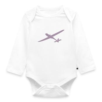 Sky Glider: Silhouette of a glider - Organic Longsleeve Baby Bodysuit - white - Front