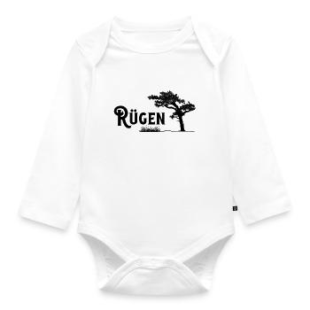 Rügen, Perle der Ostsee - Baby Bio-Langarm-Body - Weiß - Vorne